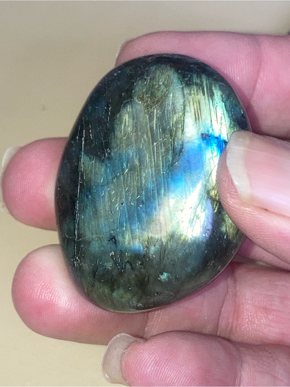 Labradorite Pocket Stone - Iridescent Blue-Green